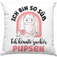 Trendation Dekokissen Trendation - Alpaka Kissen Geschenk Dekokissen mit Füllung 40x40cm LLa