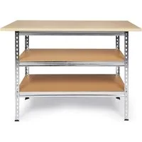 ONDIS24 Werkbank »Uwe«, (1-tlg), Metall-Werkbank 120 x 60 x 92 (H) cm, Arbeitsplatte 25 mm stark