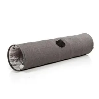 Canadian Cat Company Katzentunnel XXL mit Kuschelfell grau