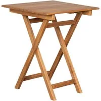 MR.DEKO Gartentisch Porton kleiner Balkontisch 60x60 cm klappbar, Teak natur (Einzeltisch klappbar für Balkon & Terrasse, 1-St), Massives Plantagen-Teak, klappbar, witterungsbeständig