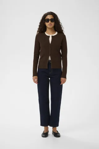 Strickpullover YenahIW Strickpullover Gerade Passform brown