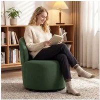 HOMCOM Sessel Breiter Sitz Relaxsessel (Moderner Polstersessel, 1-St., Relaxsessel), 360° drehbar, Cordstoff, ergonomisch