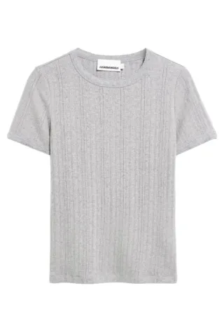 Armedangels - T-Shirt mit Pointelle-Muster grau - Gr. - S