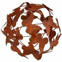 UNUS GARDEN Dekofigur Deko-Kugel Schmetterlinge aus Metall Rostoptik Ø 19cm (19cm), Gartenkugel Schmetterlingsmotiv Rostdeko Gartendeko