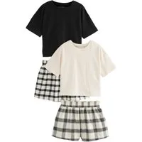 Next Pyjama Karierte Pyjamas aus Webstoff im 2er-Pack (4 tlg)