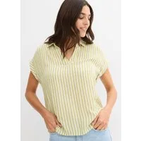 bonprix Kurzarmbluse Loose Fit, für einen luftigen Look, aus Viskose, gestreift