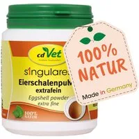 cdVet Singulares Eierschalenpulver extrafein, Ergänzungsfutter für: Hunde, bei Wachstum, Trächtigkeit & Laktation. bei erhöhter Nährstoffbedarf