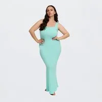 cfab Jerseykleid Ribbed Tank Top Maxikleid-Teal Mint-M (1-tlg)