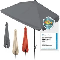 EASYmaxx Sonnenschirm rechteckig, 230 x 140 cm für Balkon und Terasse, mit praktischer Handkurbel & Sonnenschutz UV-Schutz 40+