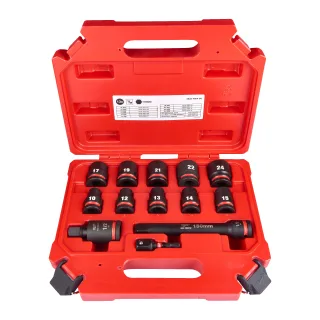 Milwaukee SHOCKWAVE Schlagnuss Set 1/2 Zoll - 13-teilig - kurze Version - 4932480456