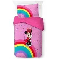 Disney Kinderbettwäsche Minnie Mouse Rainbow, Linon, 2 teilig, 100% Baumwolle