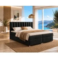 Best for Home Boxspringbett Trinity K-10 mit zwei Bettkasten Premium mit Komfort Topper – modern (Doppelbett mit Stauraum, Federkernmatratze, gepolstertes Kopfteil, Doppelbett versch. Größen, 140x200 160x200 180x200 200x200 cm), Handwerksqualität, TO
