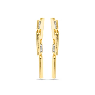 Luxenter Ohrringe aus 925er Sterlingsilber mit Zirkonia, 18 Karat Gelbgold-Finish – Onca