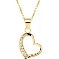 Goldene Hufeisen Herzkette Herzanhänger Gold vergoldete Silberkette, 925 Sterling Silber (hypoallergen)