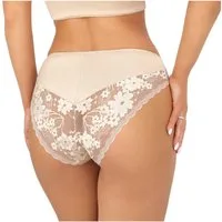 Donna Slip 264 (2-St) Damen 2er Pack Slips Unterhosen Panty florale Spitze Baumwolle