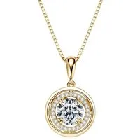 ROUGEMONT Kette mit Anhänger Exquisite Moissanit Damen Amulett Halskette 1,0ct 925 sterling Silber, Echtschmuck mit Echtheitszertifikat