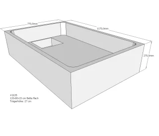 Neuesbad Wannenträger für Bette flach 120x80x15 SD21091