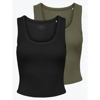 ONLY Tanktop ONLEASY S/L TANK TOP JRS 2 PACK (Packung, 2-tlg) Baumwollmischung, regular fit