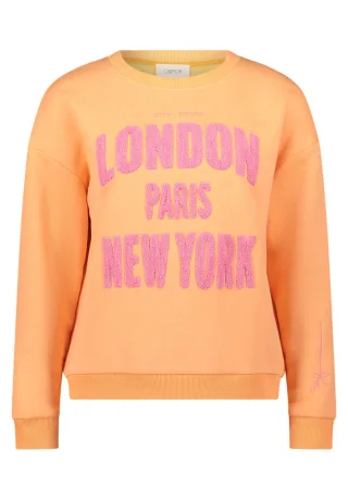 CARTOON - Sweatshirt mit Statement-Print orange - Gr. - 40