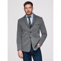 OMBRE Anzugsakko Herren Blazer Slim Fit Business Casual Dunkelgrau M (kein Set, 1-tlg) Slim Fit Passform