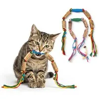 ELANOX Katzenangel Katzenspielzeug Matatabi 2er Set aus Silver Vine Holz und Baumwollseil