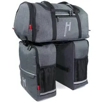 Haberland Fahrradtasche Haberland Komplett-Set 2-tlg. Transporter XXL anthrazit - großes Fahrr