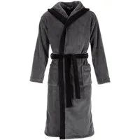 Di Ficchiano Bademantel Di Ficchiano Herren Bademantel MONZA mit Kapuze, wadenlang, Polyester, Weitenverstellung, Bindegürtel