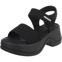 Ital-Design Damen Plateau-Sandalette mit Blockabsatz und Riemen Plateausandaletten (91849636) Blockabsatz Sandalen & Sandaletten in Schwarz