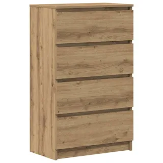 vidaXL Sideboard, Eiche Artisan, Holz, Strukturbuche, 4 Schubladen, Rechteckig, 60x98.5x35 cm, Wohnzimmer, Kommoden & Sideboards, Sideboards