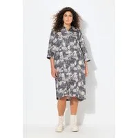 Ulla Popken Jerseykleid Blusenkleid A-Linie Hemdkragen 3/4-Arm Taschen