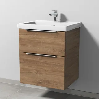Sanipa 3way Waschtischunterbau zu Villeroy & Boch Subway 3.0 Waschtisch mit 2 Auszügen, Eiche-Kansas UM85259