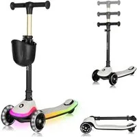 lionelo Dreiradscooter MEY, LED-Deck/Faltbare Lenkstange/Tragegriff/50 kg