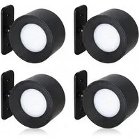 HAC24 Wandleuchte LED Akku Wandlampe Schwarz Warmweiß 3 Leuchtstufen, LED fest integriert, Wiederaufladbar, mit Magnet, 360°