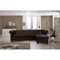 Home affaire Chesterfield-Sofa Rysum L-Form, Chesterfield-Optik mit Ottomanen-Abschluß