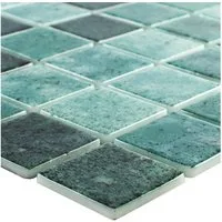 Mosafil Mosaikfliesen Glas Schwimmbad Pool Mosaik Fliesen Baltic 38x38 mm, Glas 31.600x31.600, grün, Punktverklebt - Frostsicher - Wasserdicht - Wasserfest - Rutschfest