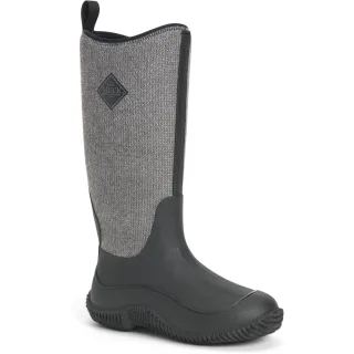 Muck Boots Hale Gummi Schwarz W/ Fuzzy Herringbone Wellington Stiefel