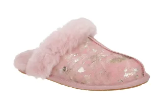 UGG 1123594 SHLL SCUFFETTE II GOLD WASH Damenhausschuhe pink Nubuck Wolle Gum...