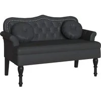 vidaXL Sitzbank Chesterfield Bank Schwarz 120,5 x 65 x 75 cm Kunstleder (1-St)