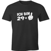 MoonWorks Print-Shirt Herren T-Shirt Geburtstag Ich bin 29 39 49 +1 Mittelfinger Geschenk für Männer lustiger Spruch MoonWorks® mit Print