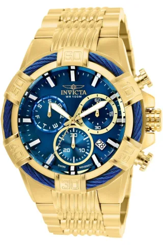 Invicta Bolt 25866 Herrenuhr - Quarzwerk - Edelstahl mit blauem Zifferblatt - 51 mm
