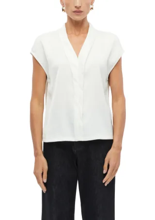 s.Oliver BLACK LABEL - Top mit V-Ausschnitt weiß - Gr. - 44