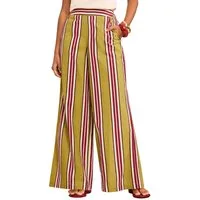 Love & Roses Leinenhose Love & Roses Streifenhose, Leinen/Baumwolle (1-tlg)