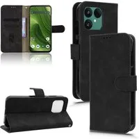 Wigento Smartphone-Hülle Für Fairphone 6 Kunstleder Skin Feel Book Wallet Tasche Hülle Schwarz, Magnetisch, Kartenhalter, Standfunktion