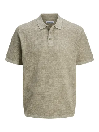 JACK&JONES - JJEGEORGE KNIT POLO SS SN Coriander - Gr. - XL