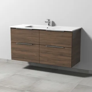 Sanipa 3way Waschtischunterbau zu Duravit ME by Starck Waschtisch mit 4 Auszügen, Eiche-Arizona UM72780