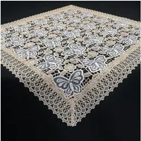 Brilliant Tischdecke Spitzeneinsatz / Mitteldecke / 85x85cm / H-1808, Spitzeneinsatz