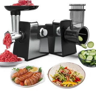 [EU Direct] NovuLife 1000W Electric Meat Grinder & Food Processor Dual Speed 10-in-1 Multi-Function Vegetable Slicer Sau