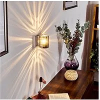 hofstein Wandleuchte »Terne« moderne Wandlampe aus Metall in chrom, ohne Leuchtmittel, Innenleuchte mit Up & Down Lichteffekt, An-/Ausschalter, G9