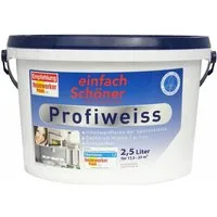 einfach Schöner Farbwelten Wand- und Deckenfarbe 2,5 Liter Profiweiss Wandfarbe Weiss