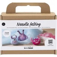 creativ company Bastelnaturmaterial Mini Kreativ Set Nadelfilzen Monster